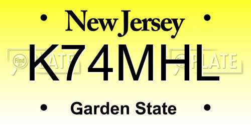 K74MHL New Jersey License Plate