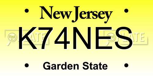 K74NES New Jersey License Plate
