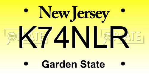 K74NLR New Jersey License Plate