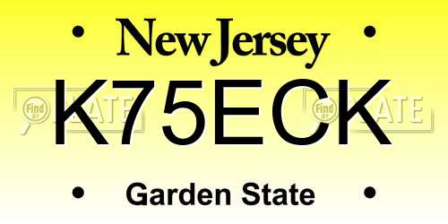 K75ECK New Jersey License Plate