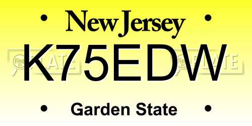 K75EDW New Jersey License Plate