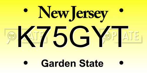 K75GYT New Jersey License Plate