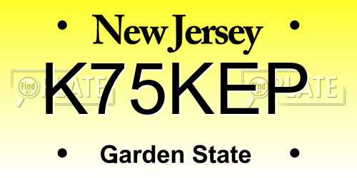 K75KEP New Jersey License Plate