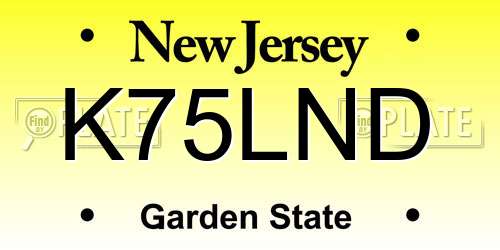 K75LND New Jersey License Plate