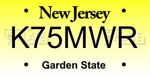 K75MWR New Jersey License Plate