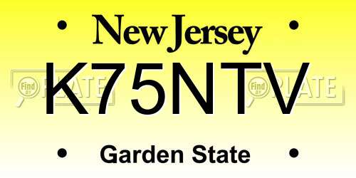 K75NTV New Jersey License Plate
