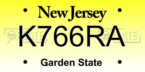 K766RA New Jersey License Plate