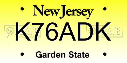 K76ADK New Jersey License Plate