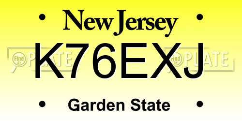 K76EXJ New Jersey License Plate