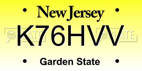 K76HVV New Jersey License Plate