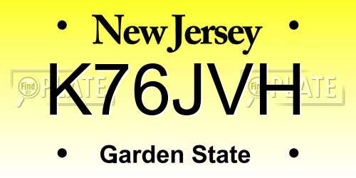 K76JVH New Jersey License Plate