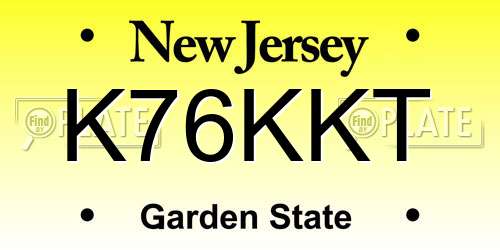 K76KKT New Jersey License Plate