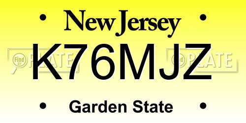 K76MJZ New Jersey License Plate
