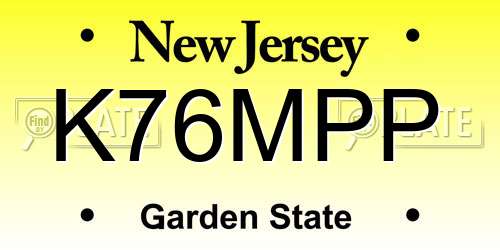 K76MPP New Jersey License Plate