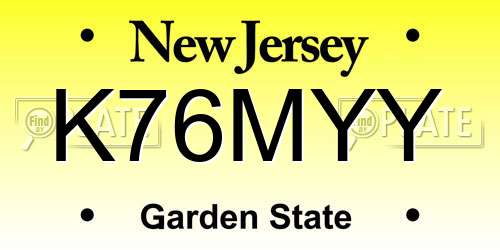 K76MYY New Jersey License Plate