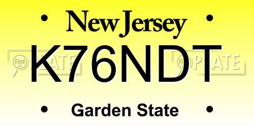 K76NDT New Jersey License Plate