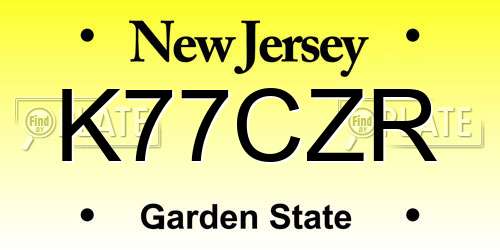 K77CZR New Jersey License Plate