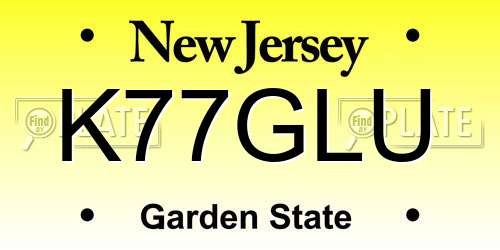 K77GLU New Jersey License Plate