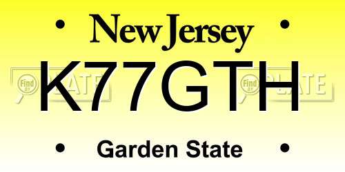 K77GTH New Jersey License Plate