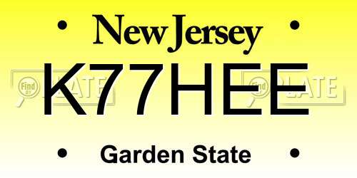 K77HEE New Jersey License Plate