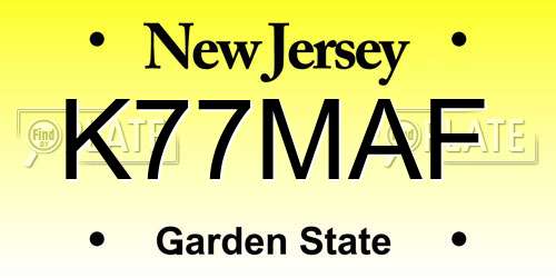 K77MAF New Jersey License Plate
