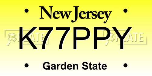K77PPY New Jersey License Plate