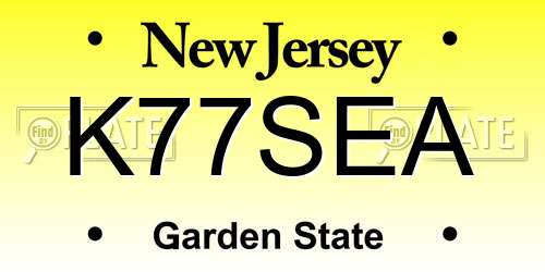 K77SEA New Jersey License Plate