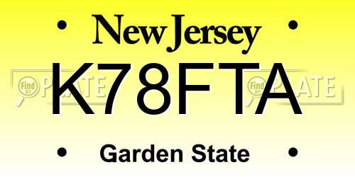 K78FTA New Jersey License Plate