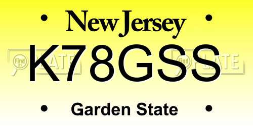 K78GSS New Jersey License Plate