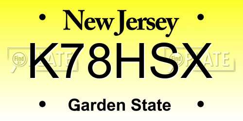 K78HSX New Jersey License Plate