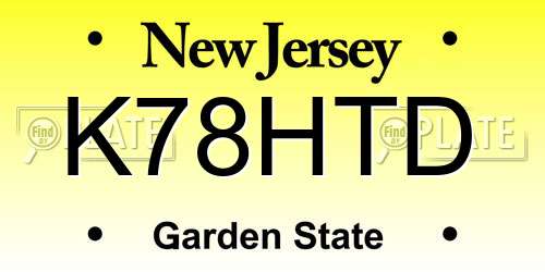 K78HTD New Jersey License Plate