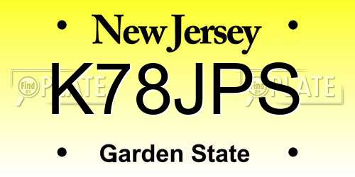 K78JPS New Jersey License Plate