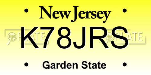 K78JRS New Jersey License Plate
