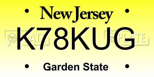 K78KUG New Jersey License Plate