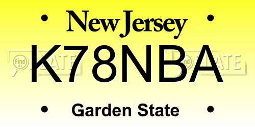 K78NBA New Jersey License Plate