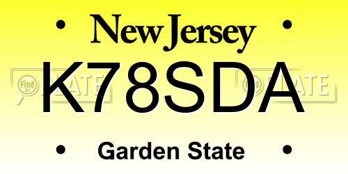 K78SDA New Jersey License Plate