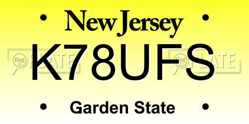 K78UFS New Jersey License Plate