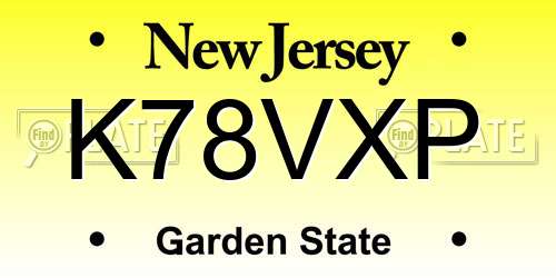 K78VXP New Jersey License Plate