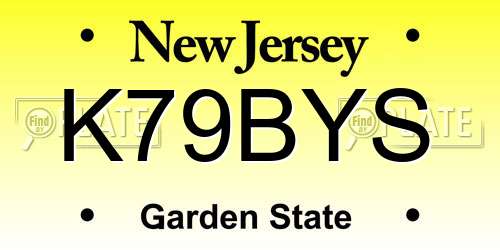 K79BYS New Jersey License Plate