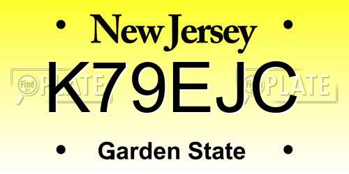 K79EJC New Jersey License Plate
