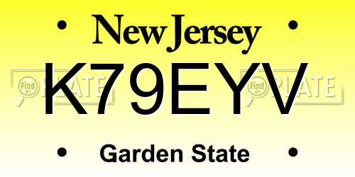 K79EYV New Jersey License Plate