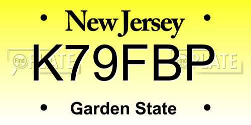 K79FBP New Jersey License Plate
