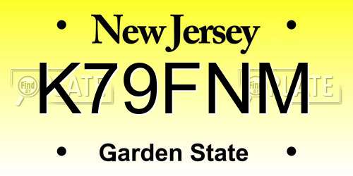 K79FNM New Jersey License Plate