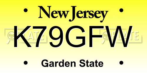K79GFW New Jersey License Plate