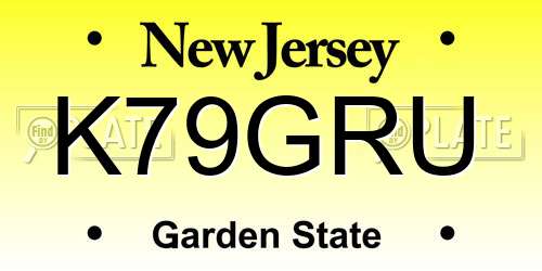 K79GRU New Jersey License Plate