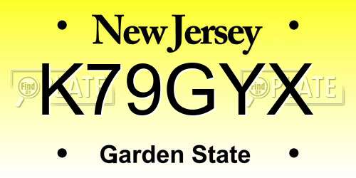 K79GYX New Jersey License Plate