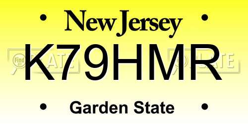 K79HMR New Jersey License Plate