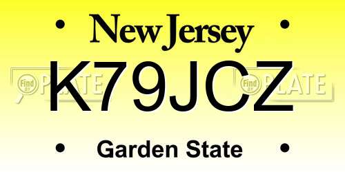 K79JCZ New Jersey License Plate
