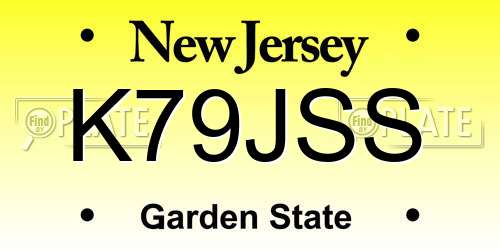 K79JSS New Jersey License Plate