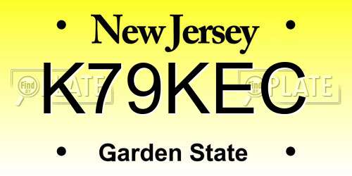 K79KEC New Jersey License Plate